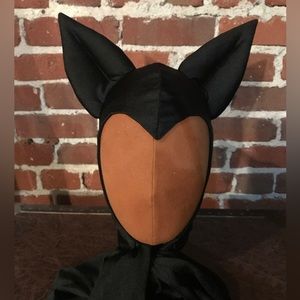 Vintage Style Hood that doubles as a Bat or Cat/ Bat Bonnet.